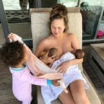 Chrissy Teigan breastfeeding both babies also tweeted about normalizing formula.